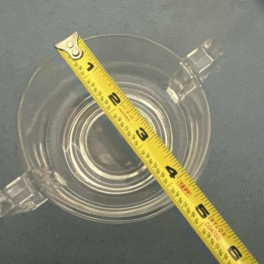 MCM Joe Colombo Arno Clear Glass Double Handled Soup Bowls from Italy - Set of 4